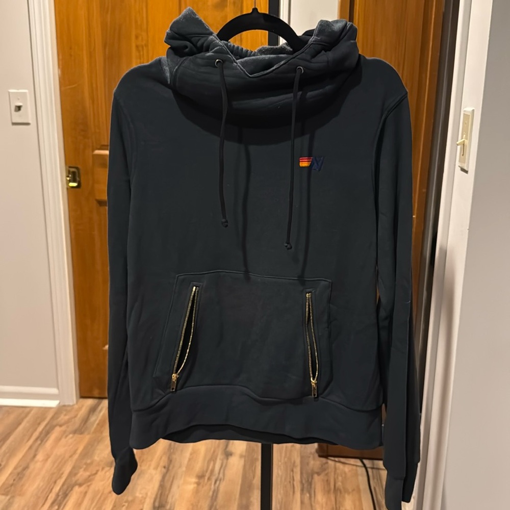 Women’s Aviator Nation NINJA PULLOVER HOODIE - CHARCOAL. SIZE MEDIUM